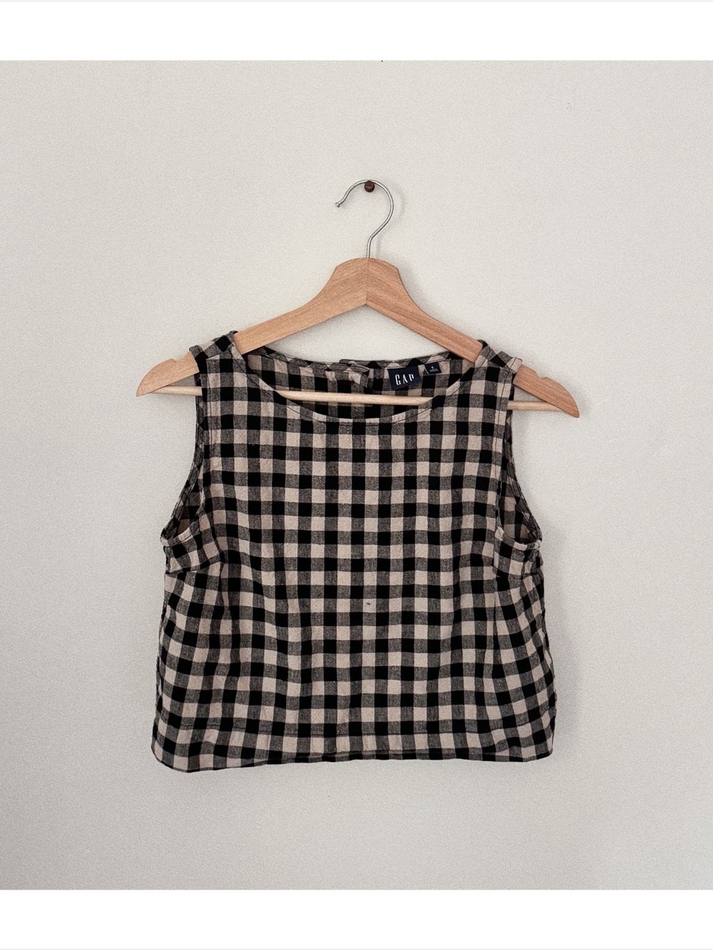 gap linen-blend crop shell tank top